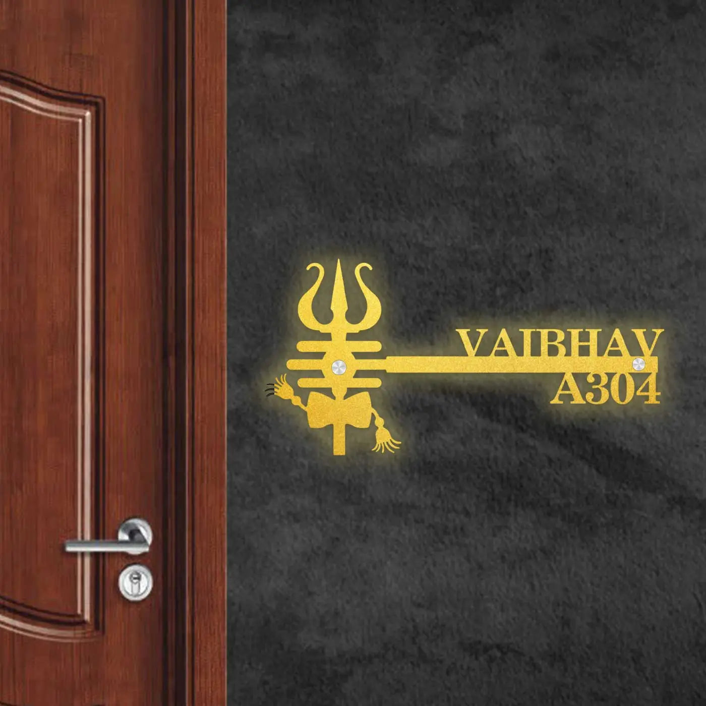 Premium Personalized Metal Name Plate for Home – Laser Cut | Outdoor Entrance Name Plate - Harshita Craft