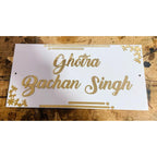 Custom Acrylic Name Plate for Home – Gold Design