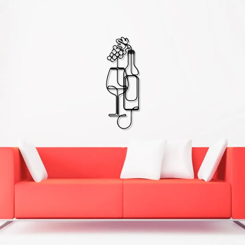 Bottle Line Art Metal Wall Art