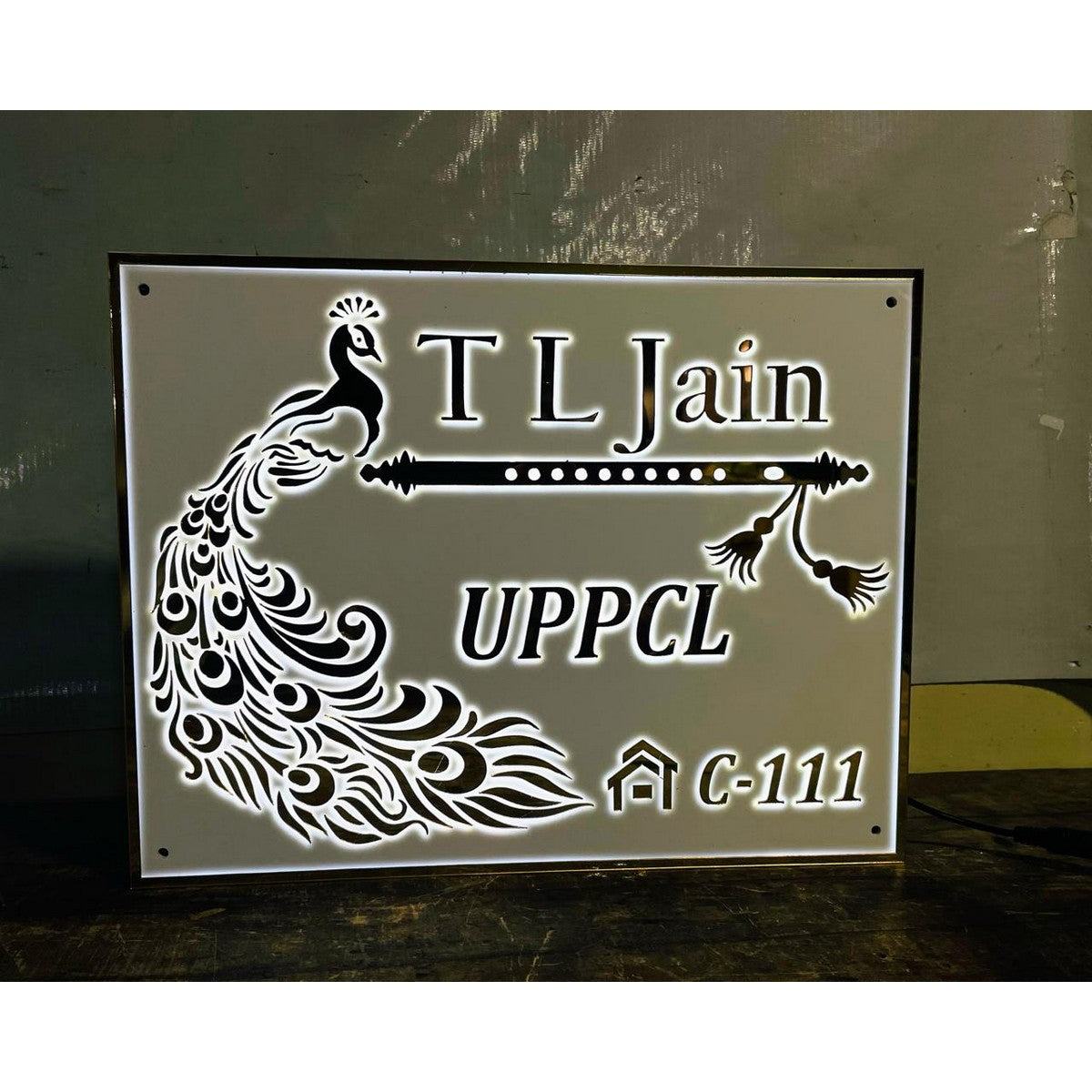 3D Embossed LED Acrylic Name Plate for Home