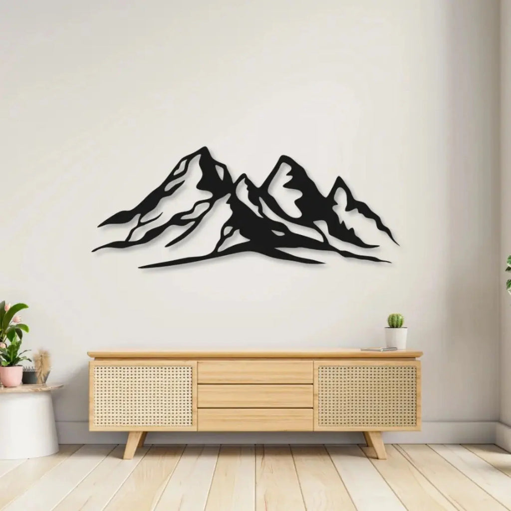 Snow Mountain Range Metal Wall Art