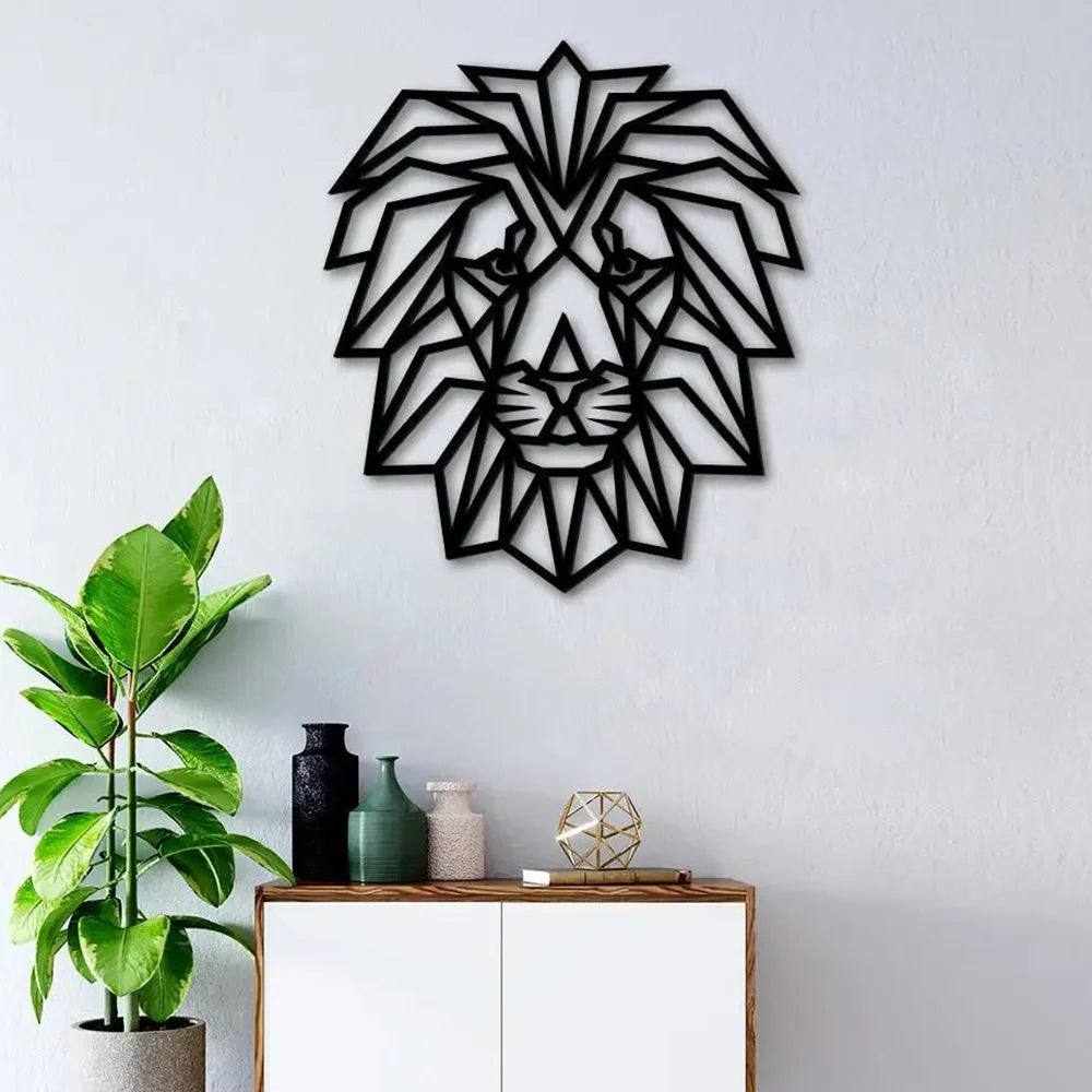 Lion Face Metal Wall Art Decor