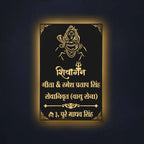 Personalized Metal Name Plate for Home with Light – Waterproof Shiv Ji Design Steel LED Name Plate - Harshita Craft
