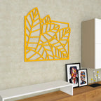 Golden Leaf Design Metal Wall Art for Elegant Living Room Decor - Harshita Craft