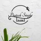 Personalized Laser Cut Elegant Steel Metal Name Plate for Home - Harshita Craft