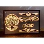 Stylish Personalized 3D Embossed Letters LED Acrylic Name Plate for Home - Harshita Craft