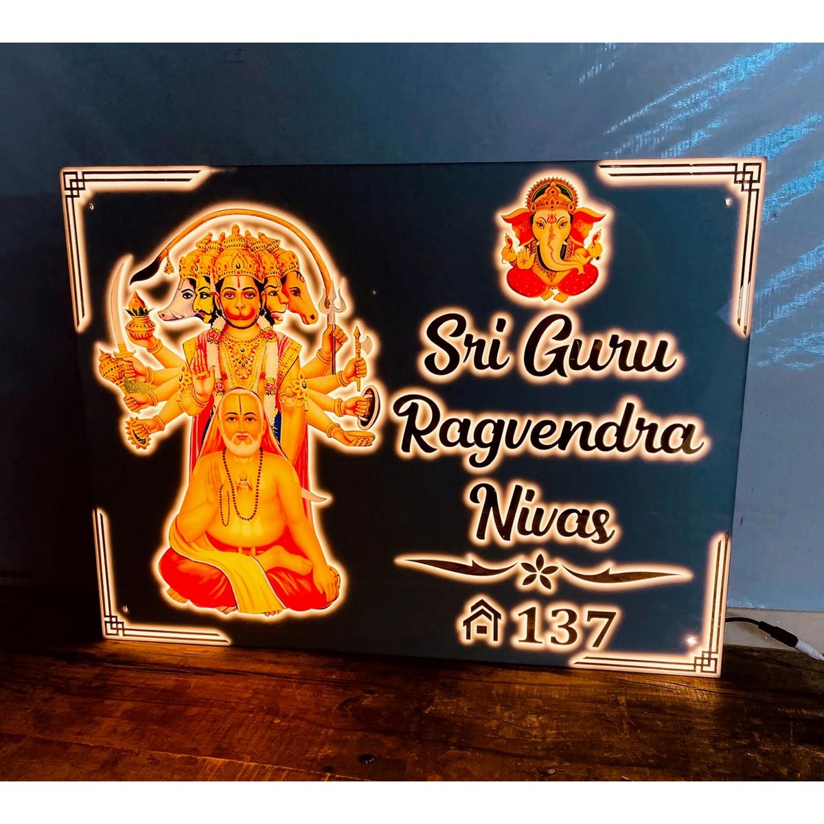 Acrylic Customized LED Wall Name Plate 