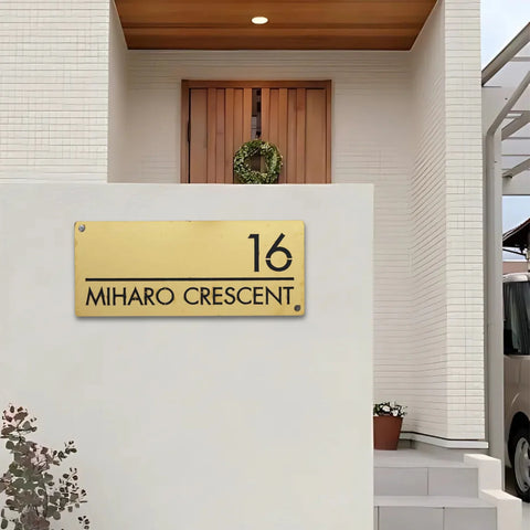 Personalized Stainless Steel Metal Name Plate for Home – Weatherproof Laser Cut Design