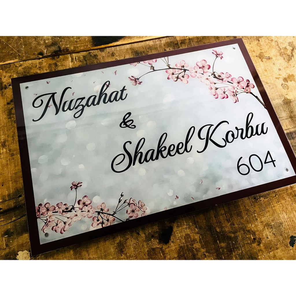 Unique UV Printed Multicolor Acrylic Name Plate for Home