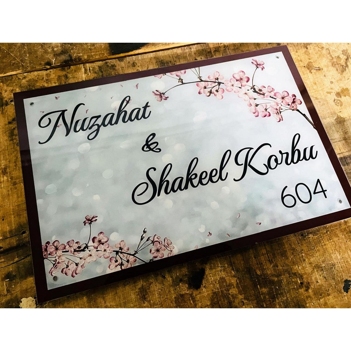 Unique UV Printed Multicolor Acrylic Name Plate for Home