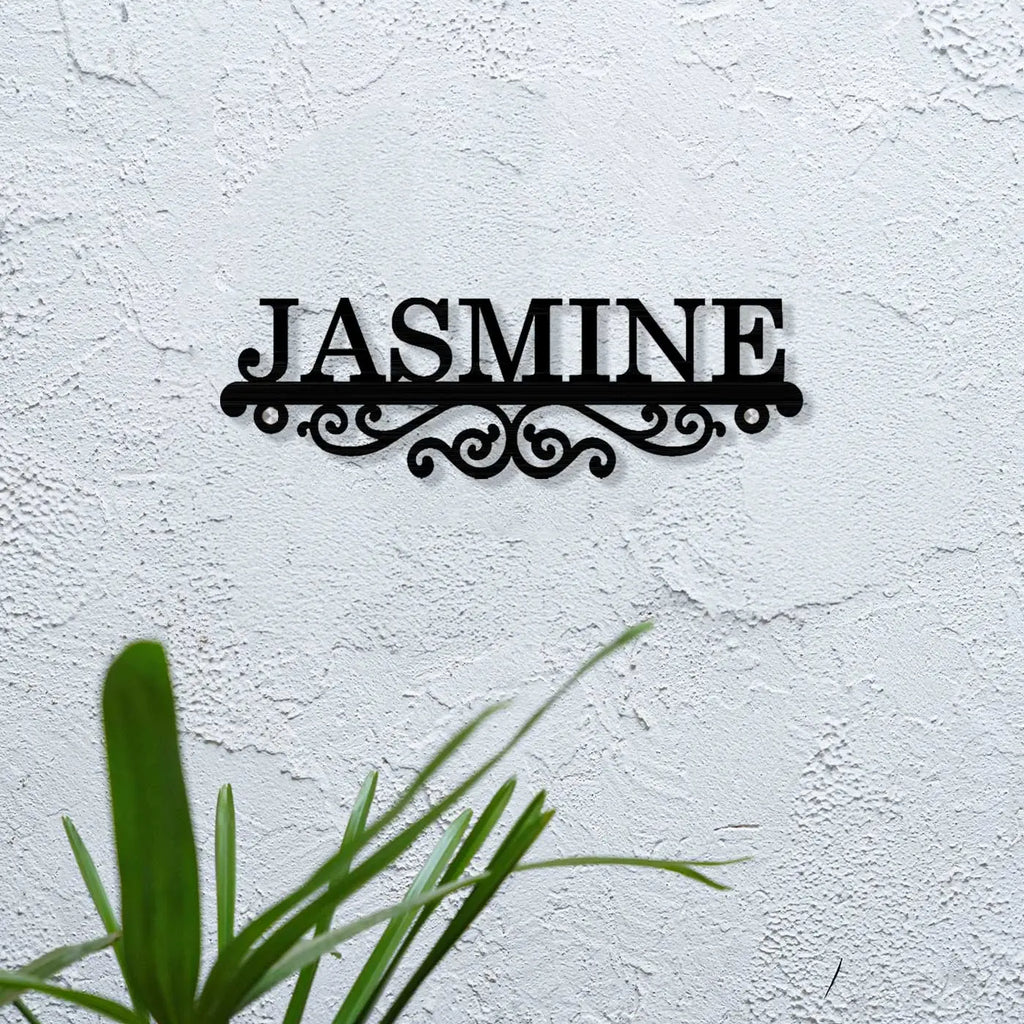 Personalized Laser Cut Minimal Design Metal Name Plate for Home - Harshita Craft