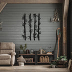 Bamboo Sticks Metal Wall Art Decor