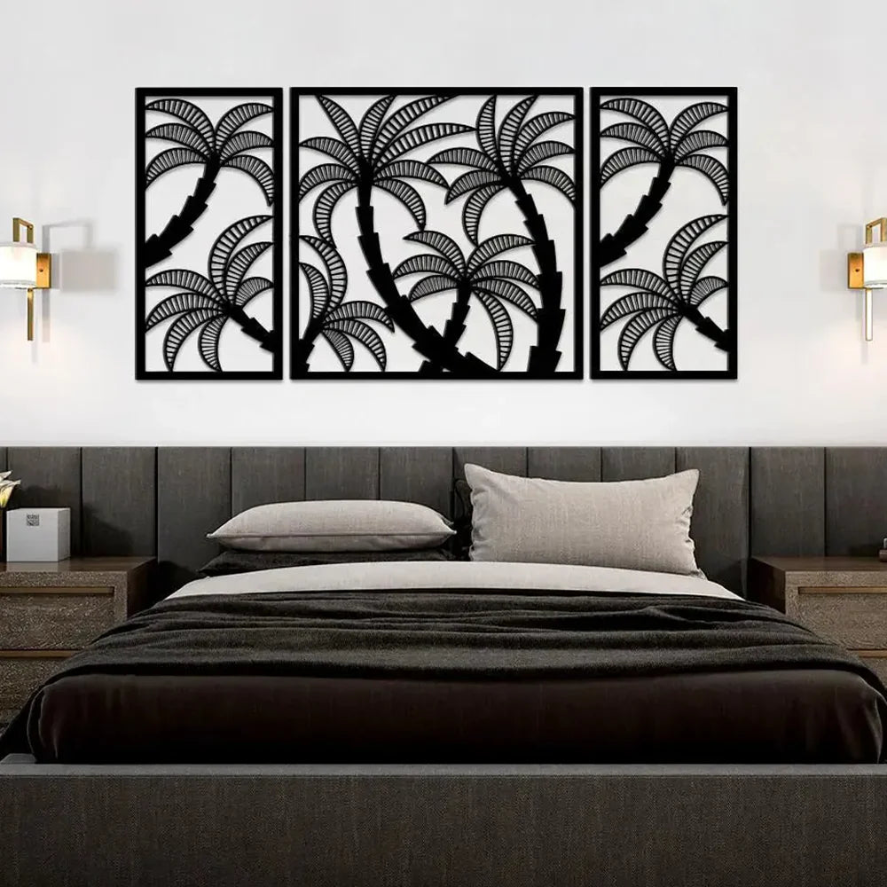 Coconut Tree Silhouette Metal Wall Art 