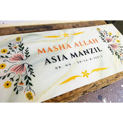 Acrylic Multicolor UV Printed Villa Name Plate | Premium Acrylic Name Plate Design for Home