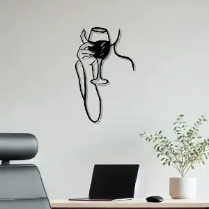  Woman Drinking Wine Metal Wall Art 