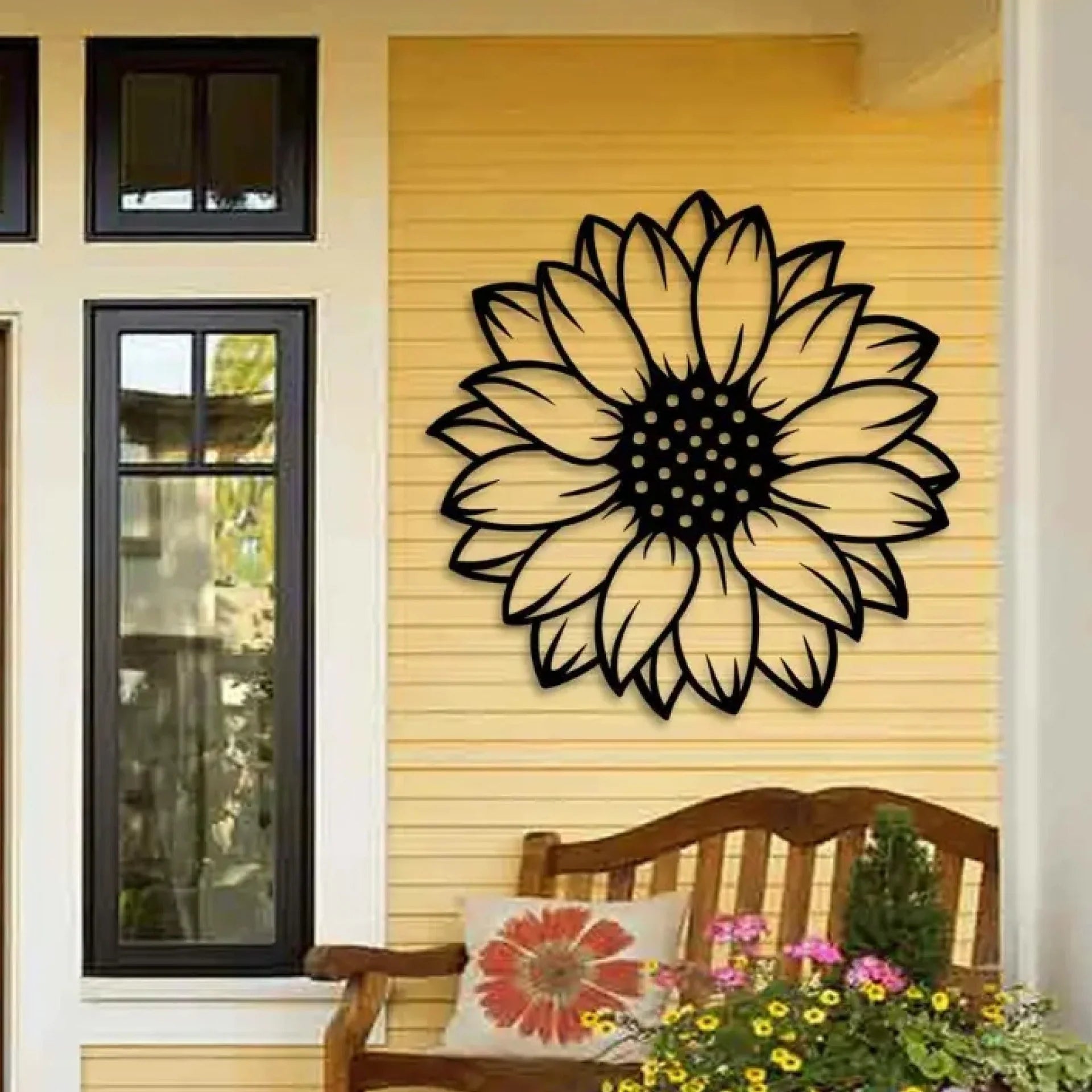 Elegant Sunflower Metal Wall Art Decor for Living Room & Home Interior - Harshita Craft