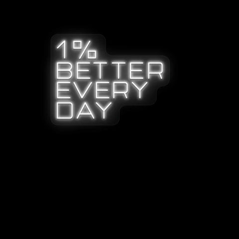 1% Better Every Day Neon Sign – Motivational Neon Light for Room, Gym & Office