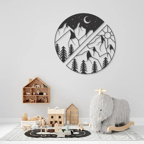 Moon Mountain Metal Wall Art 