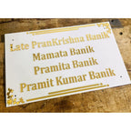 White & Gold Acrylic Customizable House Name Plate