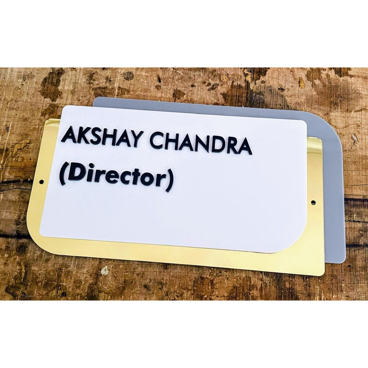 Acrylic 3 Layer Customizable Wall Name Plate