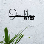 Personalized Waterproof Calligraphy Metal Name Plate for Home - Harshita Craft