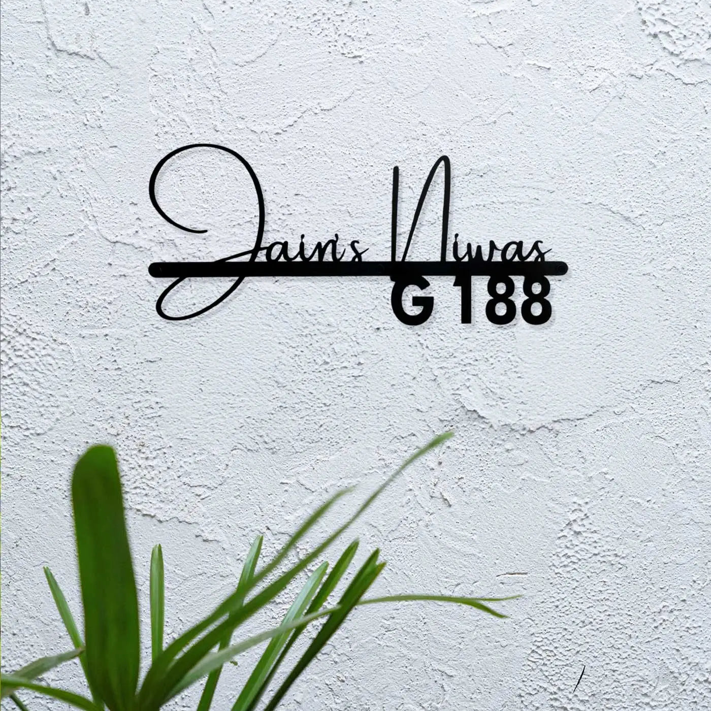 Personalized Waterproof Calligraphy Metal Name Plate for Home - Harshita Craft