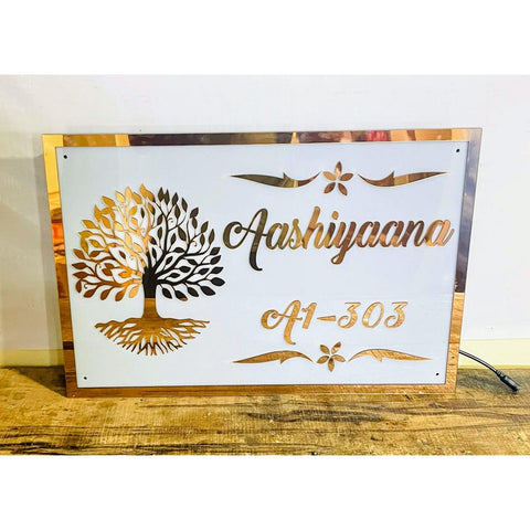 Acrylic Embossed Letters LED Home Waterproof Name Plate