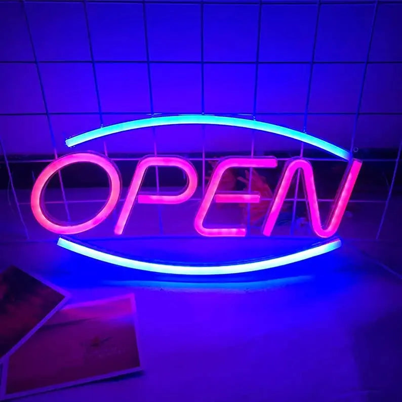 VYNES OPEN Neon Light – LED Neon Light Board for Room & Bedroom - Harshita Craft