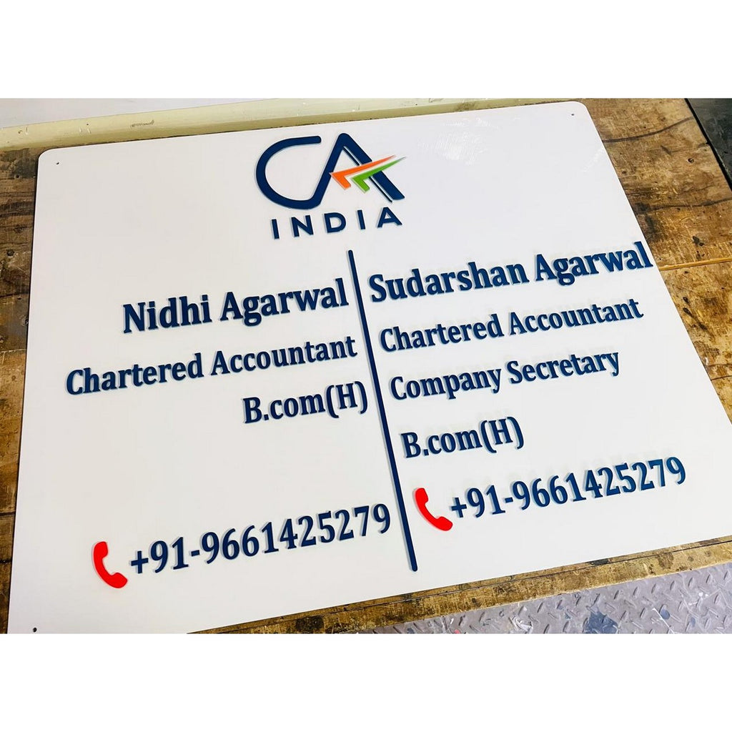 Chartered Accountant Acrylic Name Plate