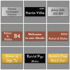 Personalized Weatherproof Rectangle Stainless Steel Metal Name Plate for Home - Harshita Craft