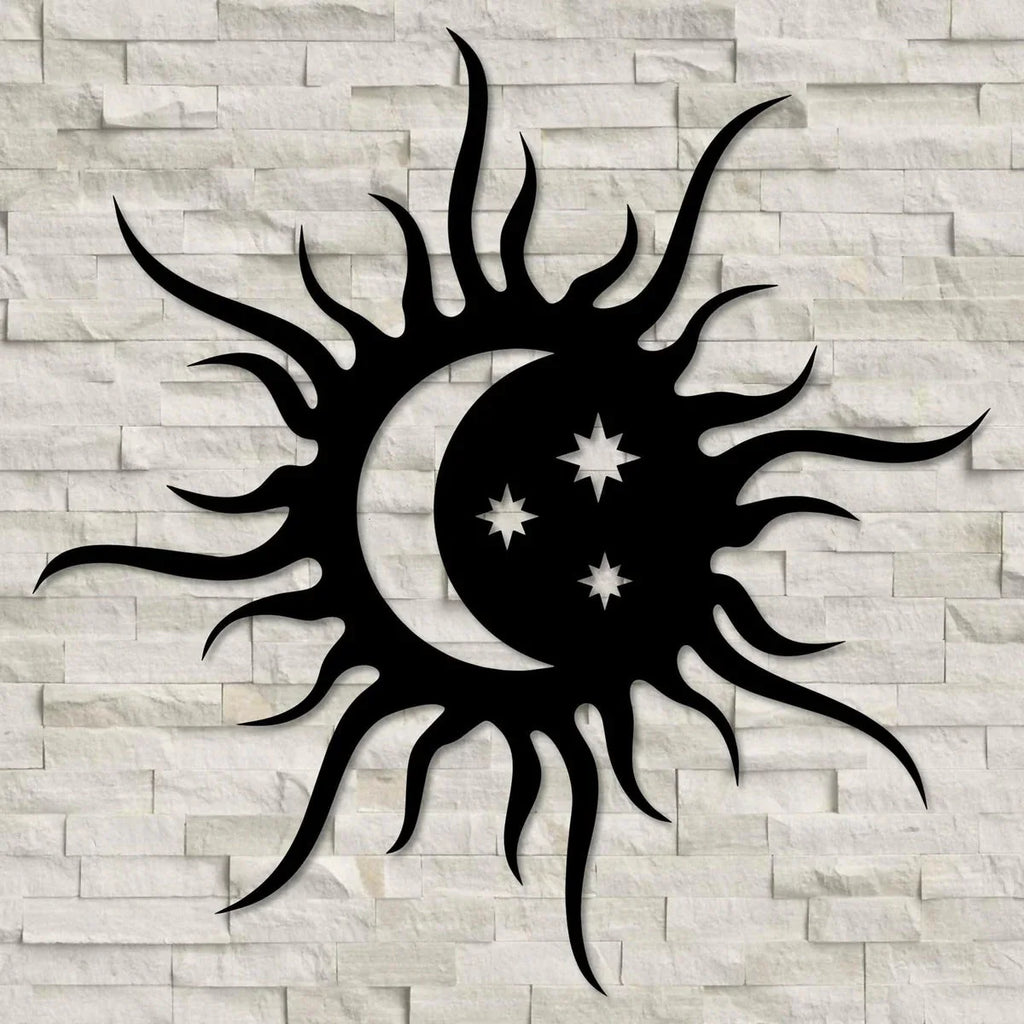 Sun Moon & Stars Metal Wall Art