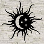 Sun Moon & Stars Metal Wall Art