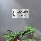 Personalized Leaf Theme Stainless Steel Metal Name Plate for Home & Outdoor - Harshita Craft