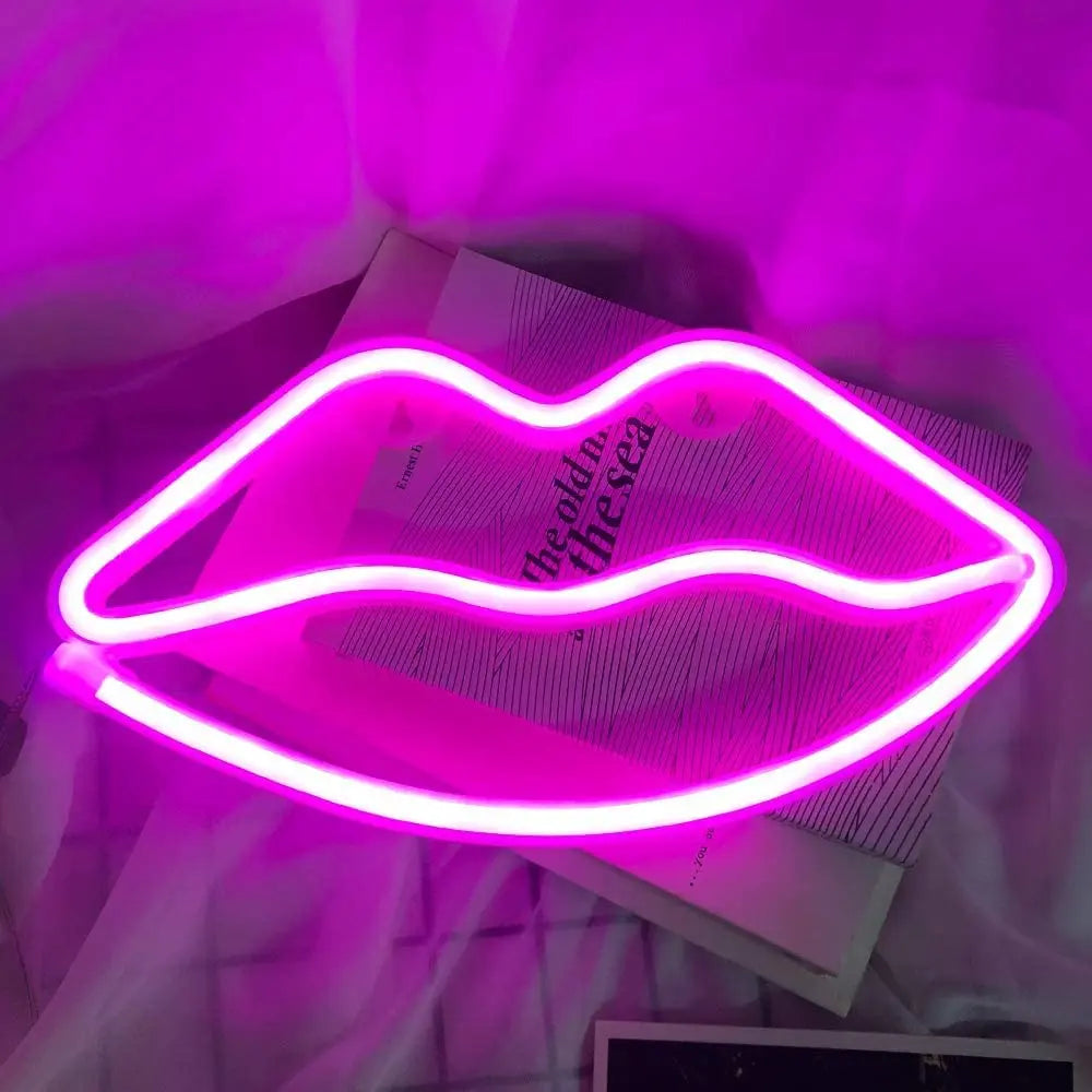 Lips Neon Light – LED Neon Light Board for Room & Bedroom - Harshita Craft
