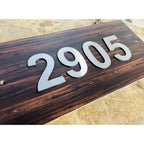 Stainless Steel Embossed Letters Wooden Texture Acrylic Name Plate for Home