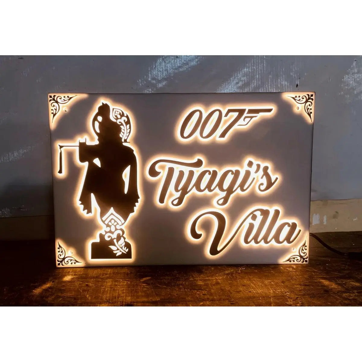 Tyagi’s Acrylic LED House Name Plate - Harshita Craft