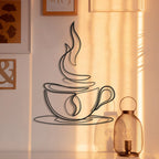 Coffee Cup Line Art Metal Wall Art