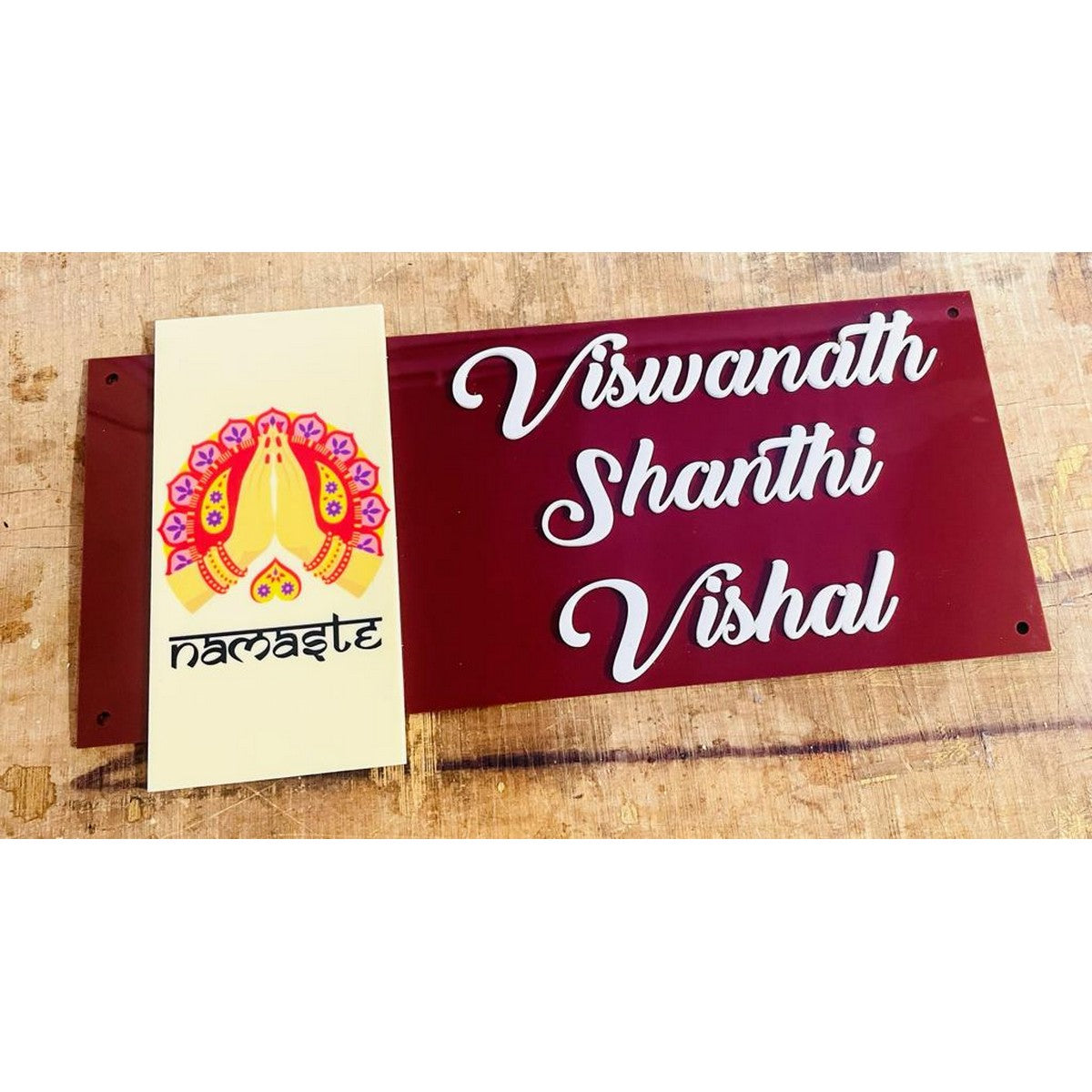 3D Embossed Acrylic Name Plate for Home
