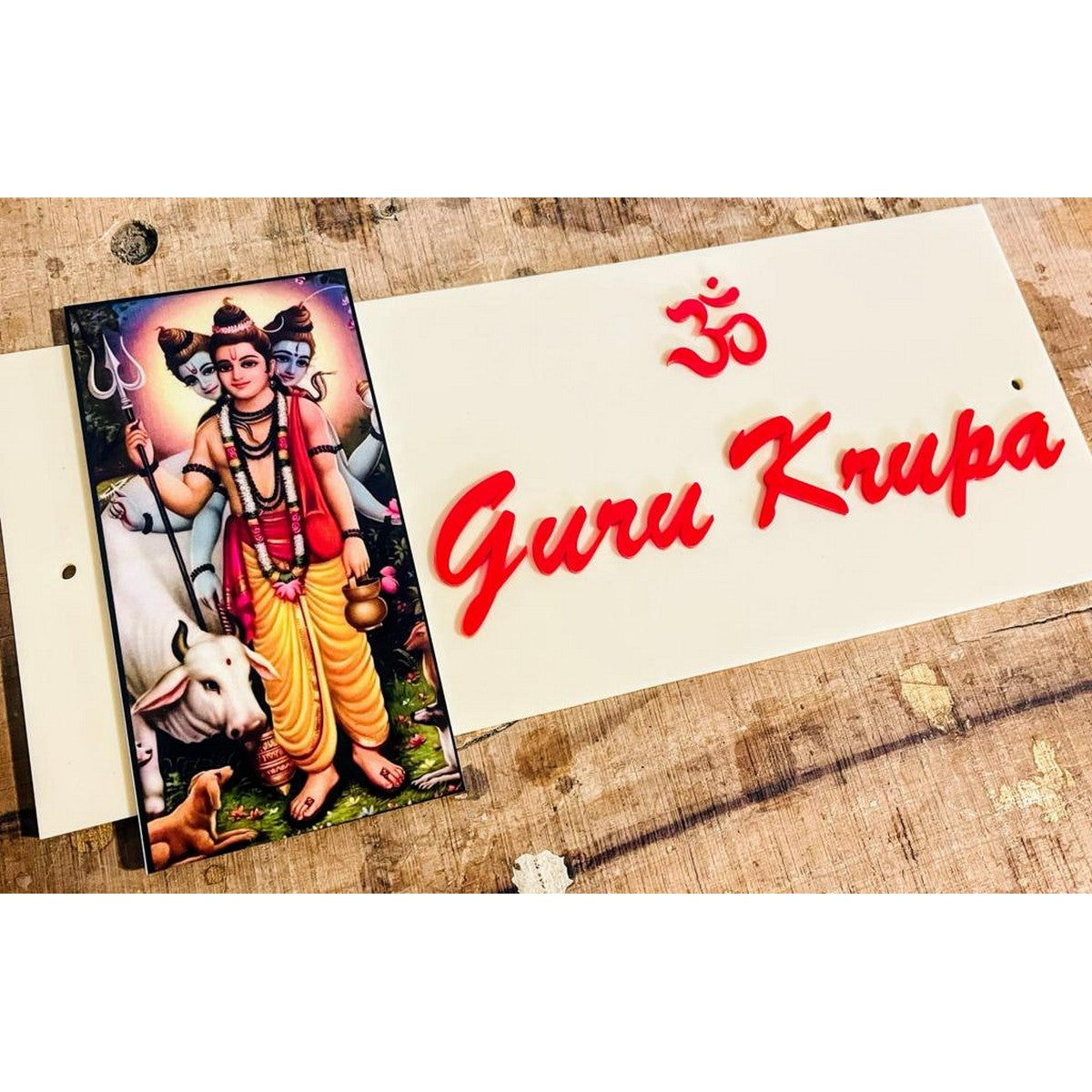 Multicolor Acrylic Name Plate Design for Home