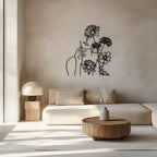 Flower Women Minimalist Line Metal Wall Art