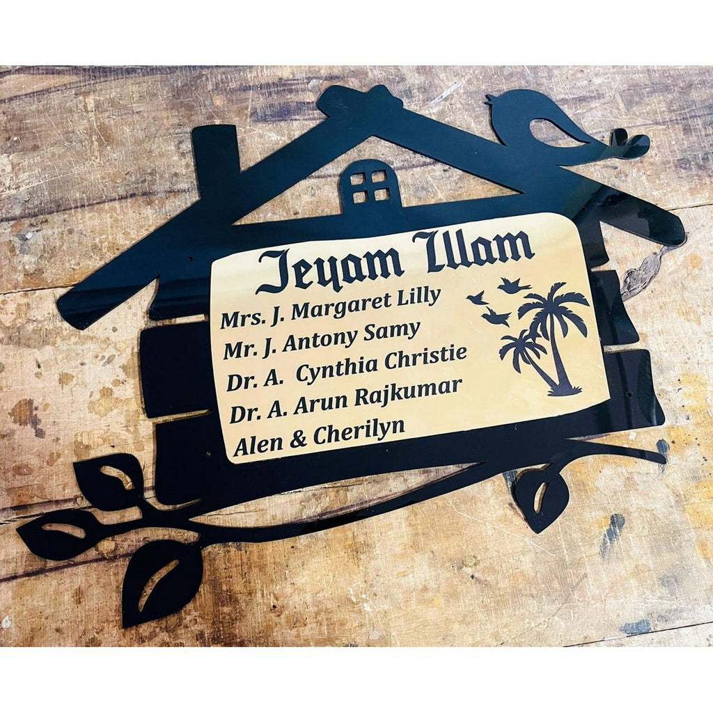 Hut Shape Acrylic Name Plate for Home