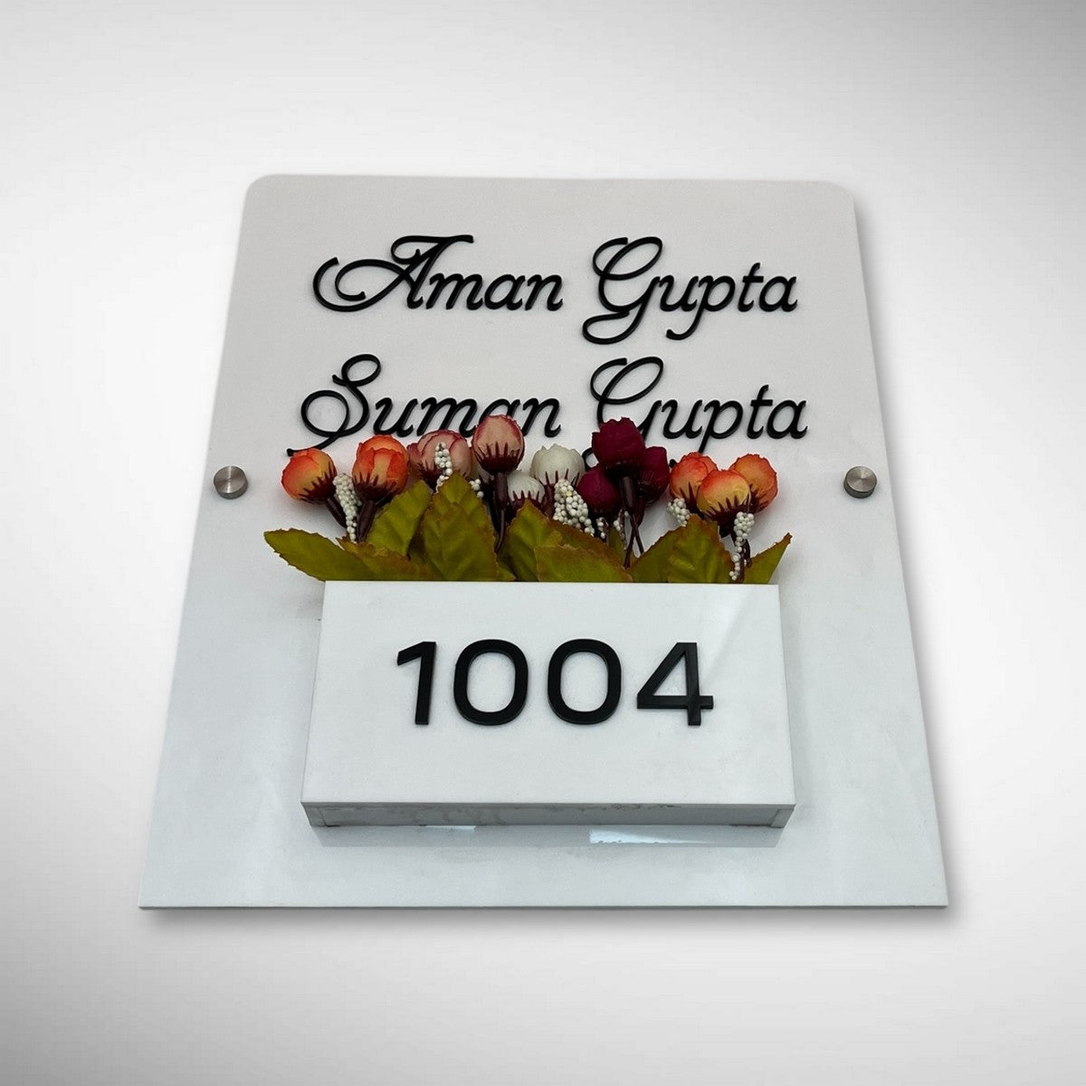  White Acrylic Planter Name Plate 