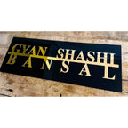 Black & Gold Acrylic Name Plate for Home