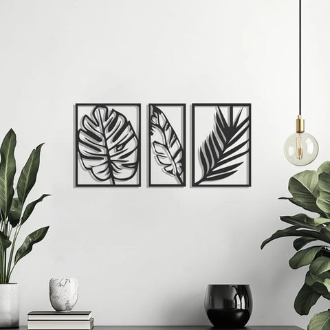 Leaf 3-Panel Metal Wall Art 