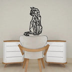 Geometric Cat Metal Wall Art 