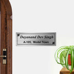 Personalized Minimalist Stainless Steel Metal Name Plate for Home – Custom Name Plate for House Entrance & Outdoor - Harshita Craft