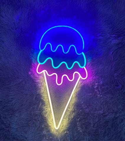 Ice Cream Softy LED Neon Light for Wall Decor