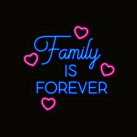 Family Is Forever Neon Light Sign – Warm Bedroom Neon Light for Room & Home Décor