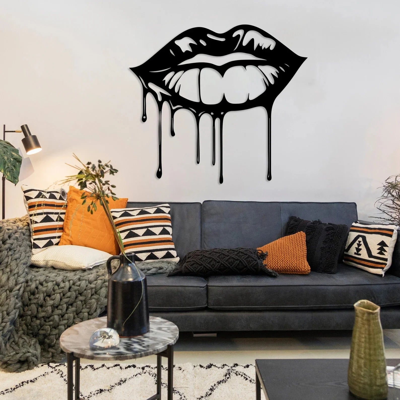 Dripping Lips Metal Wall Art 