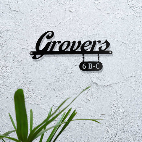 Personalized Waterproof Black Metal Name Plate for Home Entrance